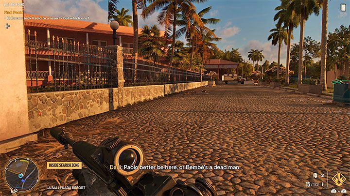 Od Bembe dowiecie się, że Paolo zabrano do jednego z okolicznych ośrodków wypoczynkowych (Resort) - ich lokalizacje dodane zostaną na mapie świata - Far Cry 6: Zguba i znalazca (Lost and Found) - solucja, opis przejścia - Far Cry 6 - poradnik do gry