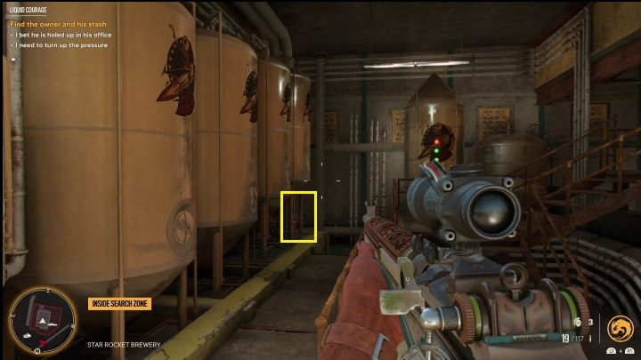 Ostatni zawór znajduje się w lewym kącie pomieszczenia, zaraz przy ogromnych baniakach - Far Cry 6: Odwaga w płynie - Wyprawy po skarby (Valle De Oro) - Far Cry 6 - poradnik do gry