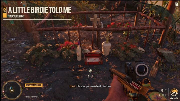 Zadanie rozpocznie się od przeczytania notatki znajdującej się zaraz obok grobu - Far Cry 6: Ptaszki ćwierkają - Wyprawy po skarby (El Este) - Far Cry 6 - poradnik do gry