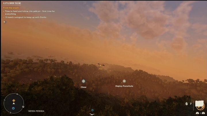 Waszym zadaniem jest dotarcie do skrzyni, aby się tam dostać musicie podążać za pelikanem - Far Cry 6: Ptaszki ćwierkają - Wyprawy po skarby (El Este) - Far Cry 6 - poradnik do gry