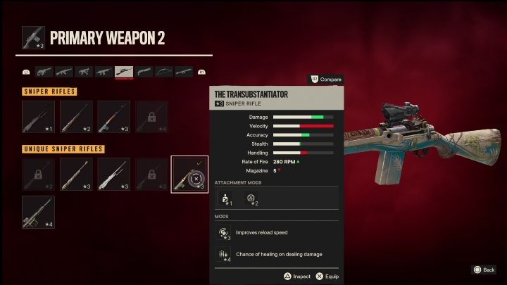 Cechy specjalne: Konkretyzator to karabin wyborowy, który od startu posiada takie modyfikacje jak - Far Cry 6: Karabiny wyborowe, Unikalne bronie - lista - Far Cry 6 - poradnik do gry