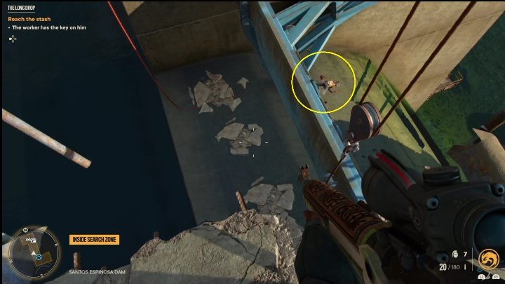 W tym miejscu możecie spuścić się na linie albo po prostu zeskoczyć - Far Cry 6: Duża wysokość (The Long Drop) - Wyprawy po skarby (El Este) - Far Cry 6 - poradnik do gry