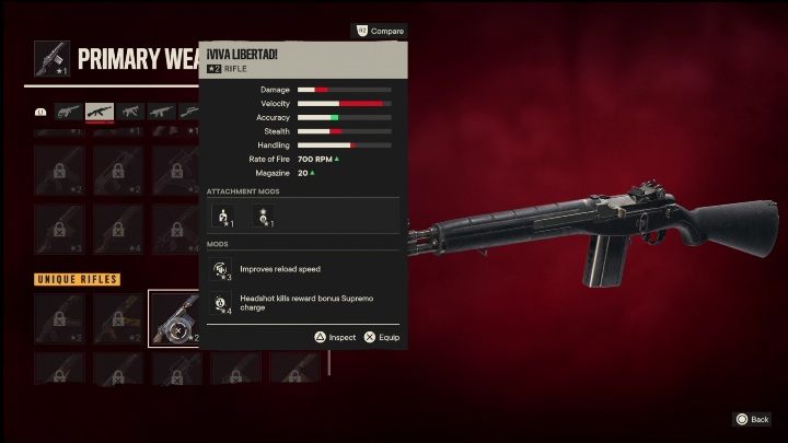 Cechy specjalne: iViva Libertad to karabin, który od startu posiada takie modyfikacje jak - Far Cry 6: Karabiny, Unikalne bronie - lista - Far Cry 6 - poradnik do gry