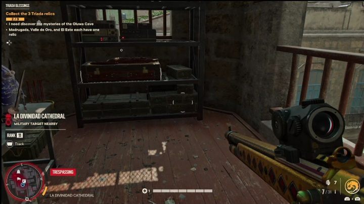 Skrzynia znajduje się na szczycie kościoła, w jednej z wież - Far Cry 6: Karabiny, Unikalne bronie - lista - Far Cry 6 - poradnik do gry