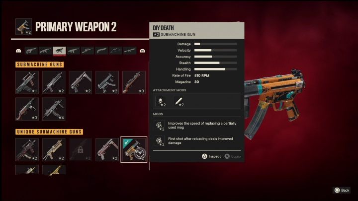 Cechy specjalne: Mordercze Zrób to Sam to pistolet maszynowy, który od startu posiada takie modyfikacje jak - Far Cry 6: Pistolety maszynowe, Unikalne bronie - lista - Far Cry 6 - poradnik do gry