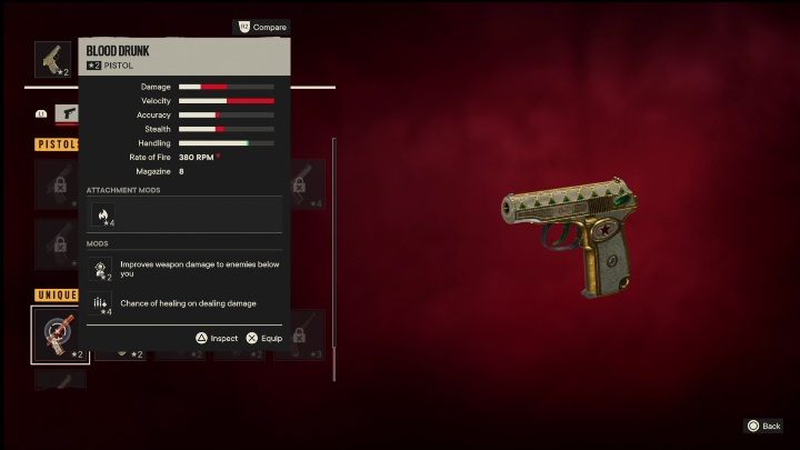 Cechy specjalne: Śmiertelna to pistolet, który od startu posiada takie modyfikacje jak - Far Cry 6: Pistolety, Unikalne bronie - lista - Far Cry 6 - poradnik do gry