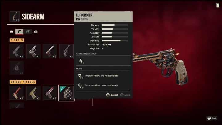 Cechy specjalne: El Florecer to pistolet, który od startu posiada takie modyfikacje jak - Far Cry 6: Pistolety, Unikalne bronie - lista - Far Cry 6 - poradnik do gry
