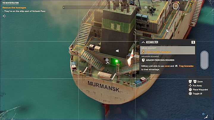 Zaczekajcie, aż dotrzecie na pokładzie maszyny latającej w pobliże wrogiego statku znajdującego się na otwartych wodach - Far Cry 6: Nowa rewolucja (The New Revolution) - solucja, opis przejścia - Far Cry 6 - poradnik do gry