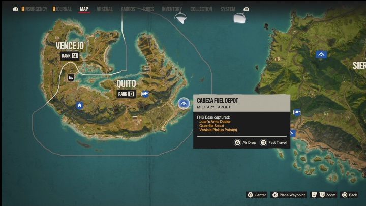 Lokalizacja: Wschodnia części Quito - Far Cry 6: Isla Santuario - Bazy FND, lista celów wojskowych - Far Cry 6 - poradnik do gry