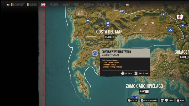 Lokalizacja: Południowa części Costa Del Mar - Far Cry 6: Madrugada - Bazy FND, lista celów wojskowych - Far Cry 6 - poradnik do gry
