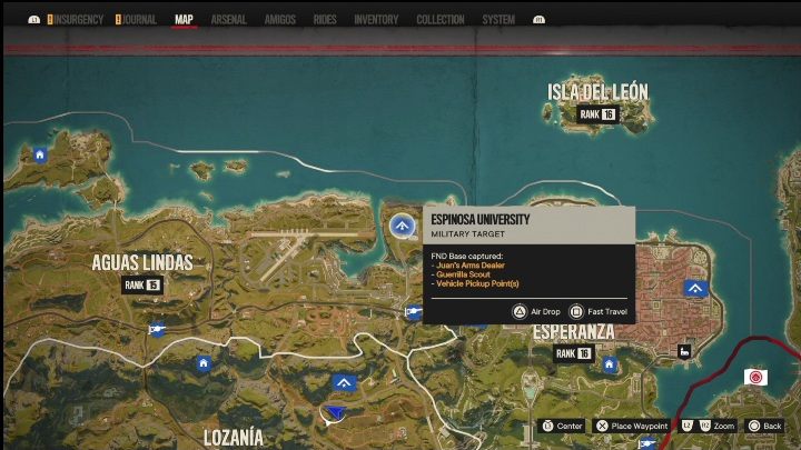 Lokalizacja: Wschodnia części Aguas Lindas - Far Cry 6: Madrugada - Bazy FND, lista celów wojskowych - Far Cry 6 - poradnik do gry
