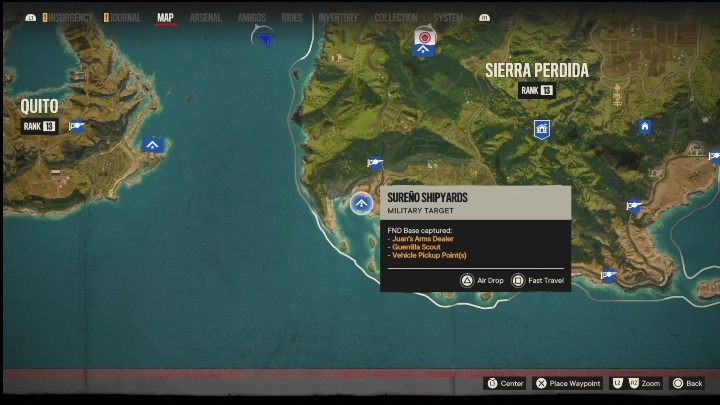 Lokalizacja: Południowo zachodnia część Sierra Perdida - Far Cry 6: El Este - Bazy FND, lista celów wojskowych - Far Cry 6 - poradnik do gry