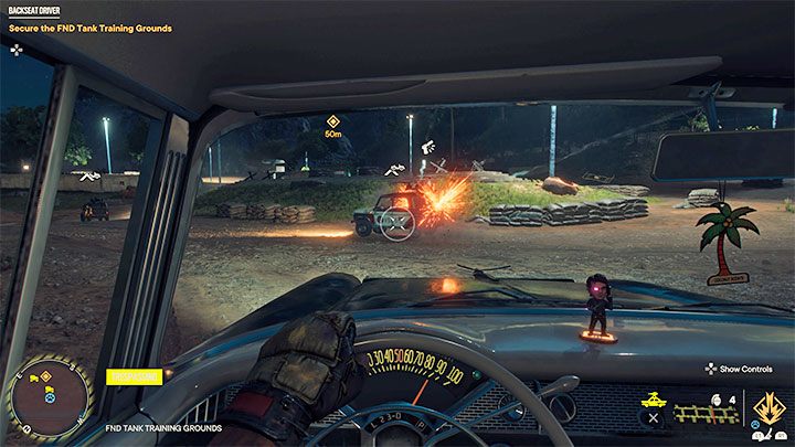 Poboczna misja od Yami dotyczy niszczenia wrogich maszyn jeżdżących po poligonie FND Tank Training Grounds - Far Cry 6: Trofeum Bryki i fury - jak zdobyć? - Far Cry 6 - poradnik do gry