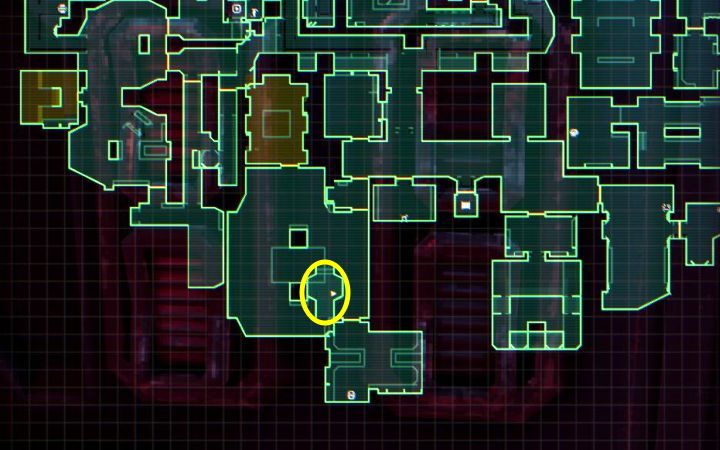 Dotrzyjcie do południowo-zachodniego pomieszczenia, w którym wcześniej musieliście radzić sobie z promieniowaniem w drodze do Izotopu X-22 - System Shock Remake: Wszystkie czaszki Skully - System Shock Remake - poradnik do gry