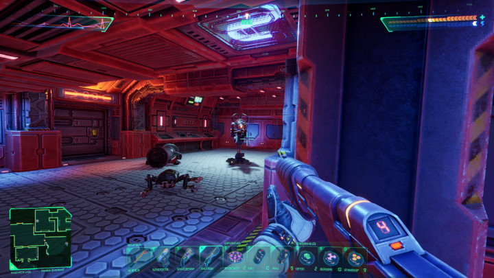 Dającym się wyczuć przeciwnikiem są również wieżyczki Skoczek - System Shock Remake: Podstawy walki - System Shock Remake - poradnik do gry