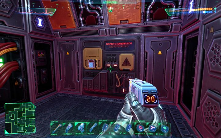 Cel podróży to panel sterowania z klawiaturą - System Shock Remake: Wyłączenie lasera górniczego - opis zagadki - System Shock Remake - poradnik do gry