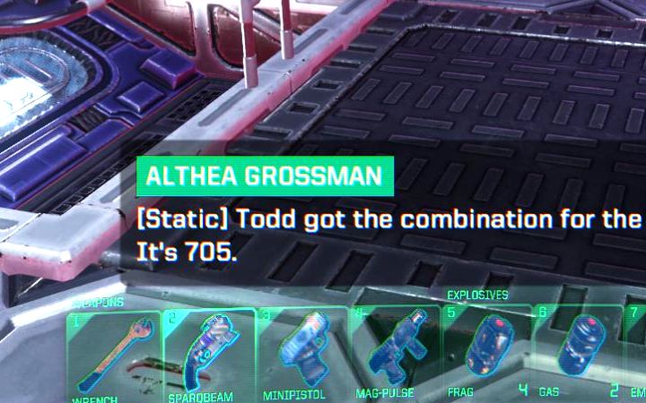 W trakcie nagrania powinna pojawić się kombinacja - w naszym przypadku było to 705 - System Shock Remake: Gdzie jest kod do zbrojowni Medical Armory? - System Shock Remake - poradnik do gry