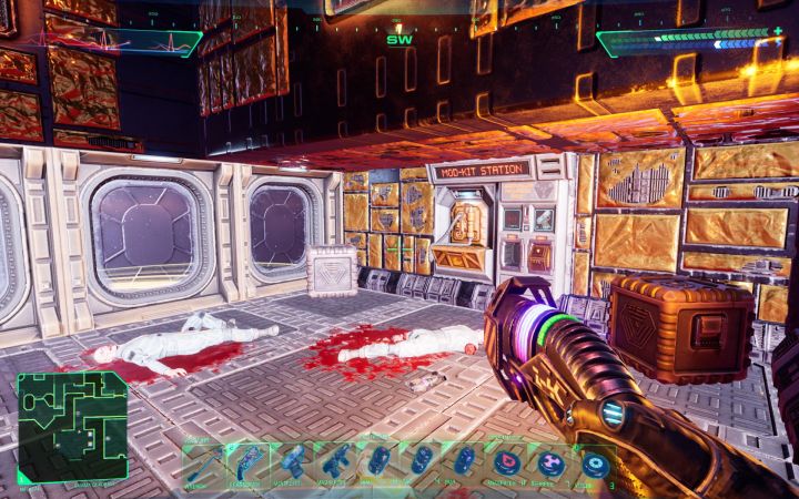 W zbrojowni znajduje się przede wszystkim stacja zestawów modyfikacji z opcją zakupienia ulepszenia dla minipistoletu - System Shock Remake: Gdzie jest kod do zbrojowni Medical Armory? - System Shock Remake - poradnik do gry