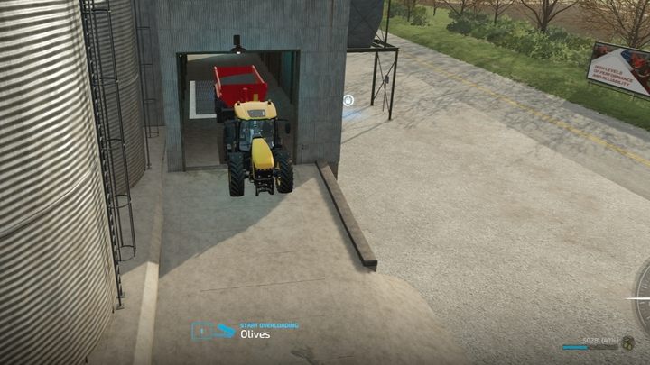 Magazyny kolejowe (znajdujące się przy torach) pozwalają Wam na darmowe przechowywanie tak oliwek jak i winogron - Farming Simulator 22: Sadownictwo - Farming Simulator 22 - poradnik do gry