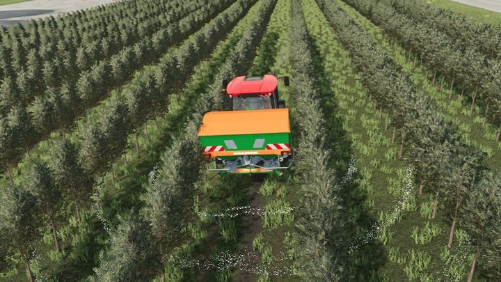 Sady obowiązują te same zasady nawożenia, co zwykłe pola: pojedyncze bądź podwójne nawożenie dla maksymalizacji zbiorów - Farming Simulator 22: Sadownictwo - Farming Simulator 22 - poradnik do gry