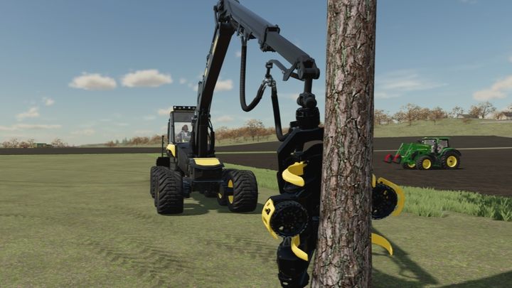 Правильное положение комбайна, готового к работе. - Farming Simulator 22: вырубка деревьев и удаление пней - Farming Simulator 22 - руководство по игре