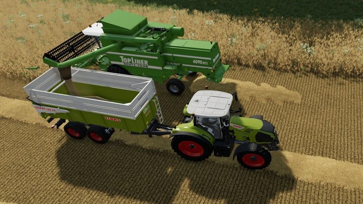 Когда комбайн наполнится, вы можете удлинить трубу, чтобы вылить содержимое в прицеп — Farming Simulator 22: Harvest — Основы — Руководство по игре Farming Simulator 22