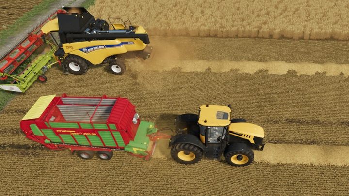 Taką leżącą na polu słomę zbierzecie przyczepą samozbierającą lub zrobicie z niej bele - Farming Simulator 22: Słoma - porady - Farming Simulator 22 - poradnik do gry