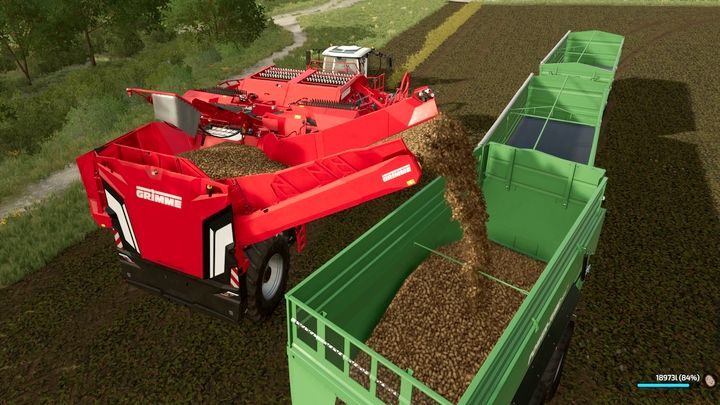 Комбайн разгружается так же, как и в комбайне.  - Farming Simulator 22: Картофель и свекла - Руководство по игре Farming Simulator 22