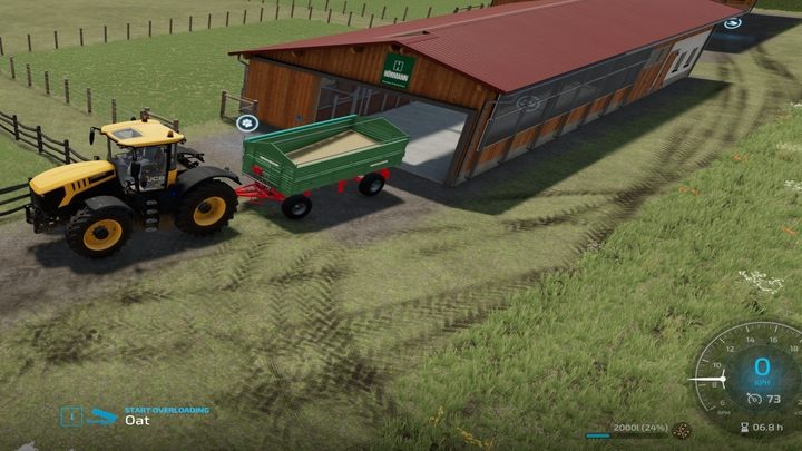 Еду следует заливать в средний сарай через большие ворота, которые можно открыть - Farming Simulator 22: Лошади - разведение, советы - Farming Simulator 22 - Руководство по игре