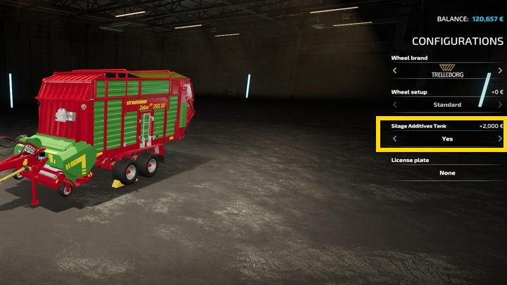 Większość modeli przyczep samozbierających posiada specjalny zbiornik na dodatki do kiszonki (Silage Additives) do zamontowania w sklepie - Farming Simulator 22: Sianie i koszenie trawy - Farming Simulator 22 - poradnik do gry