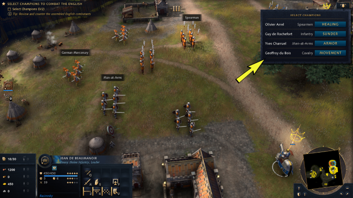 W prawym górnym rogu ekranu wyświetlani będą Wasi sprzymierzeńcy - Age of Empires 4: The Combat of the Thirty (The Hundred Years War) - solucja - Age of Empires 4 - poradnik do gry