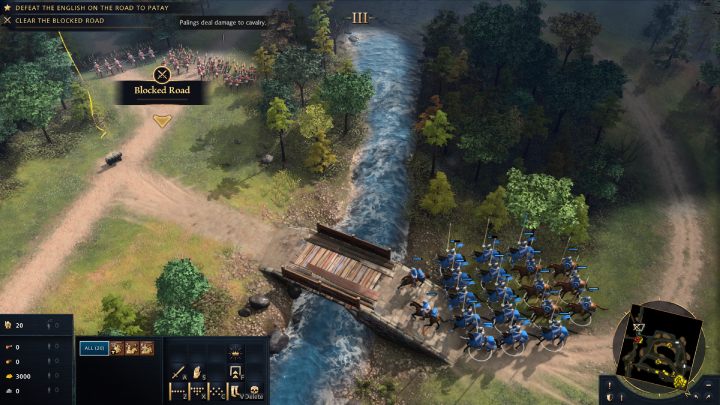 Kolejnym celem misji będzie zniszczenie palisady, blokującej drogę - Age of Empires 4: The Battle of Patay (The Hundred Years War) - solucja - Age of Empires 4 - poradnik do gry