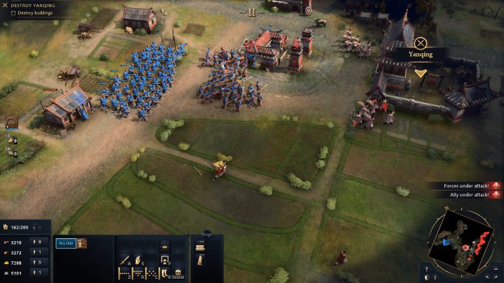 Wyruszcie całą armią na wschód i zaatakujcie pobliskie miasto, bronione przez garstkę piechoty i łuczników - Age of Empires 4: The Great Wall (The Mongol Empire) - solucja - Age of Empires 4 - poradnik do gry