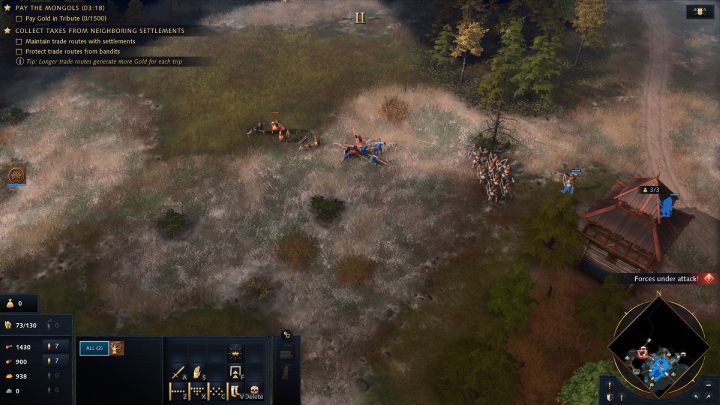 Misja rozpoczyna się od zapłacenia daniny w wysokości 1500 sztuk złota - Age of Empires 4: Tribute (The Rise of Moscow) - solucje, opis przejścia - Age of Empires 4 - poradnik do gry