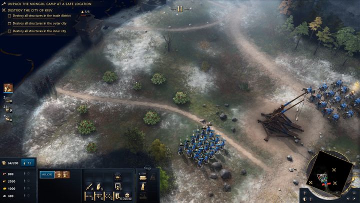 Zacznijcie trebuszami niszczy najbliższe wieże strażnicze - Age of Empires 4: The Siege of Kiev (The Mongol Empire) - solucja - Age of Empires 4 - poradnik do gry