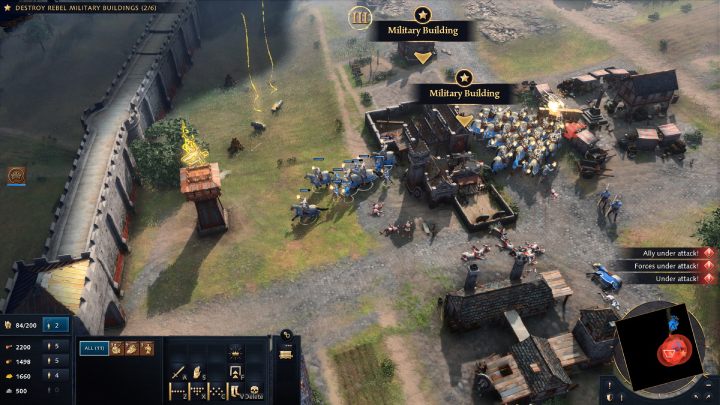 Następnym celem misji będzie zniszczenie 6 budynków militarnych wroga - Age of Empires 4: Second Battle of Lincoln (The Normans) - solucja - Age of Empires 4 - poradnik do gry
