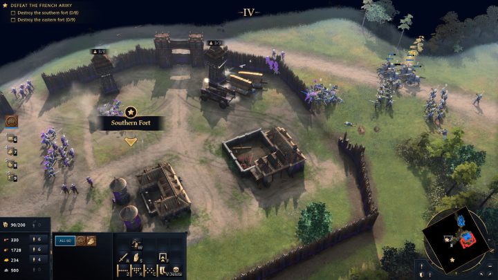 Obozy francuskiej armii będą ogrodzone drewnianą fortyfikacją - Age of Empires 4: Second Battle of Lincoln (The Normans) - solucja - Age of Empires 4 - poradnik do gry