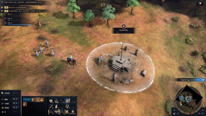 Gdy spełnicie wszystkie warunki, wyślijcie jednostkę religijną do Świętego Miejsca wraz z kilkoma żołnierzami do ochrony przed wilkami lub wrogami - Age of Empires 4: Sacred Site - co to? - Age of Empires 4 - poradnik do gry