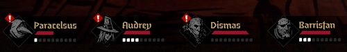 Podczas podróży możecie zamienić kolejność bohaterów przesuwając ich ikony - Darkest Dungeon 2: Początek gry - pierwsze kroki - Darkest Dungeon 2 - poradnik do gry