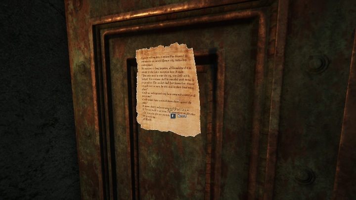 Zbadanie kartki nie tylko da Wam nowe wskazówki, ale również otworzy drzwi do budynku - The Forgotten City: Przebudzenie - solucja, opis przejścia - The Forgotten City - poradnik do gry