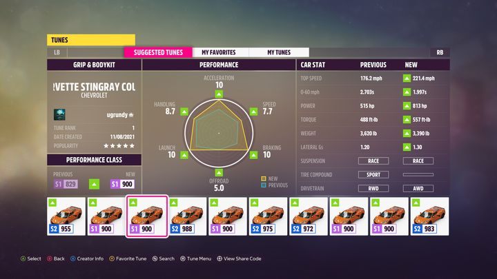 Podczas gry możecie skorzystać z opcji tuningu (Tune) swojego auta - Forza Horizon 5: Zarabianie kredytów - sposoby na szybkie zarabianie - Forza Horizon 5 - poradnik do gry