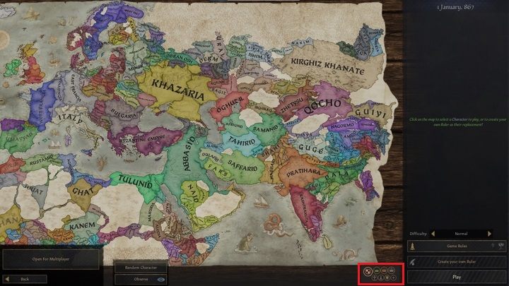 Ekran swobodnego wybru postaci w roku 867 - Crusader Kings 3: Wybór władcy - Crusader Kings 3 - poradnik do gry