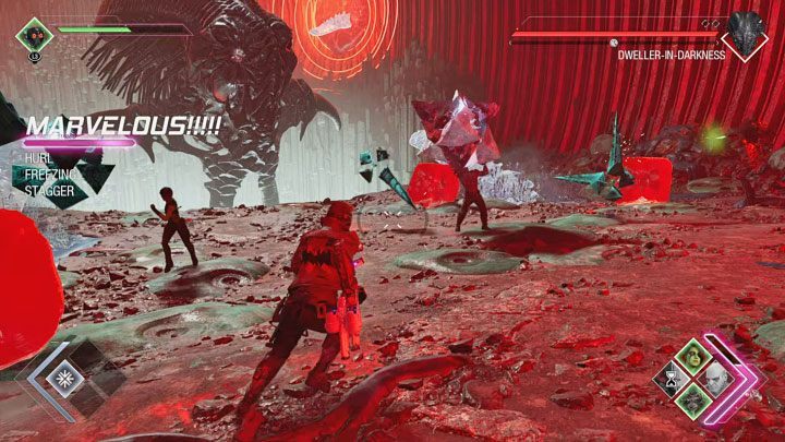 Starajcie się podbiec do bomby i wcisnąć wskazany przycisk żeby nakazać Draxowi rzucenie bombą - Guardians of the Galaxy: Lokator Mroku (Dweller-In-Darkness) - jak pokonać? - Guardians of the Galaxy - poradnik do gry