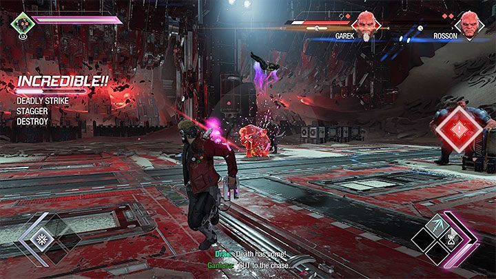 Trzecia część pojedynku nie zaskoczy Was niczym nowym - prowokujcie braci do rozdzielenia się lub czekajcie aż samoczynnie do tego dojdzie - Guardians of the Galaxy: Rozdział 6 - solucja, opis przejścia - Guardians of the Galaxy - poradnik do gry