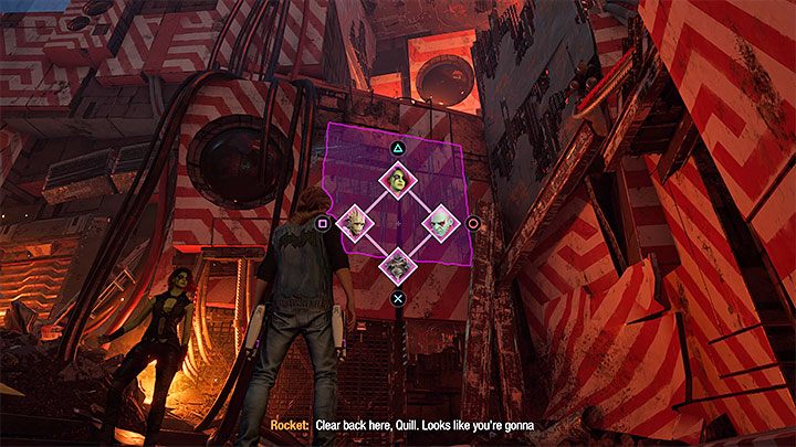 Dotrzecie do zabarykadowanego przejścia i próba użycia na nim żywiołu wiatru zakończy się niepowodzeniem - Guardians of the Galaxy: Rozdział 12 - solucja, opis przejścia - Guardians of the Galaxy - poradnik do gry