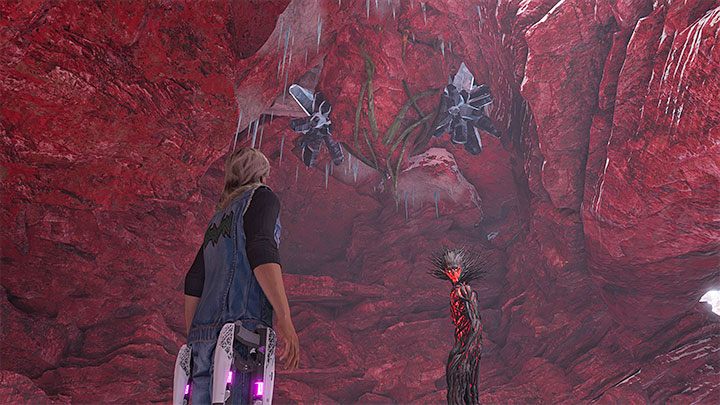 Podczas przeprawy przez jaskinię możecie używać ataków plazmą na kryształach przy suficie - Guardians of the Galaxy: Rozdział 13 - solucja, opis przejścia - Guardians of the Galaxy - poradnik do gry