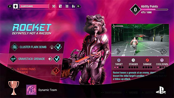 Sposób odblokowania: Zainwestuj w co najmniej jedną zdolność specjalną Gamory, Draxa, Rocketa i Groota - Guardians of the Galaxy: Trofea/Osiągnięcia - lista - Guardians of the Galaxy - poradnik do gry