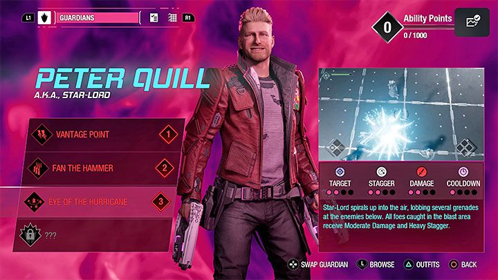Sposób odblokowania: Pokonaj 20 wrogów, używając zdolności Oko cyklonu Star-Lorda - Guardians of the Galaxy: Trofea/Osiągnięcia - lista - Guardians of the Galaxy - poradnik do gry
