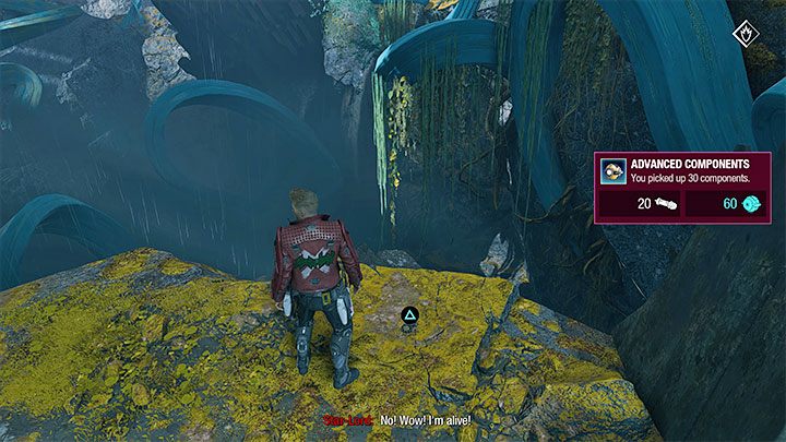 W miejscu z obrazka 1 musicie dla odmiany zeskoczyć na niższą półkę (wykonajcie daleki skok) - Guardians of the Galaxy: Rozdział 3 - wszystkie sekrety/znajdźki, lista - Guardians of the Galaxy - poradnik do gry