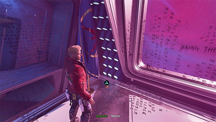 Znajdźka jest do odnalezienia tuż po dotarciu do biura Ko-Rel (obrazek 1) i ma to oczywiście miejsce w ramach głównych postępów - Guardians of the Galaxy: Rozdział 7 - wszystkie sekrety/znajdźki, lista - Guardians of the Galaxy - poradnik do gry